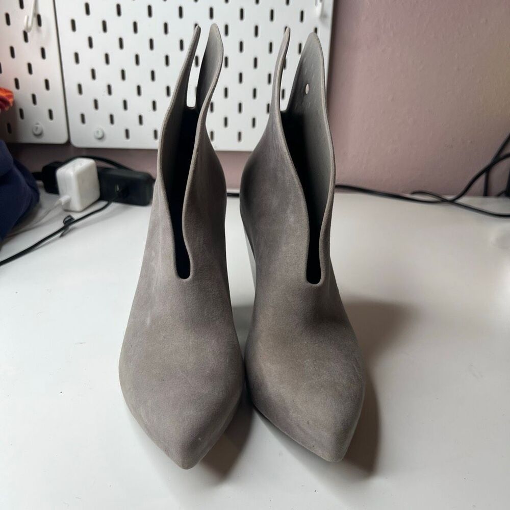 Vivienne Westwood Melissa Satyr Suede Gold Cone Heel Ankle Boots 8